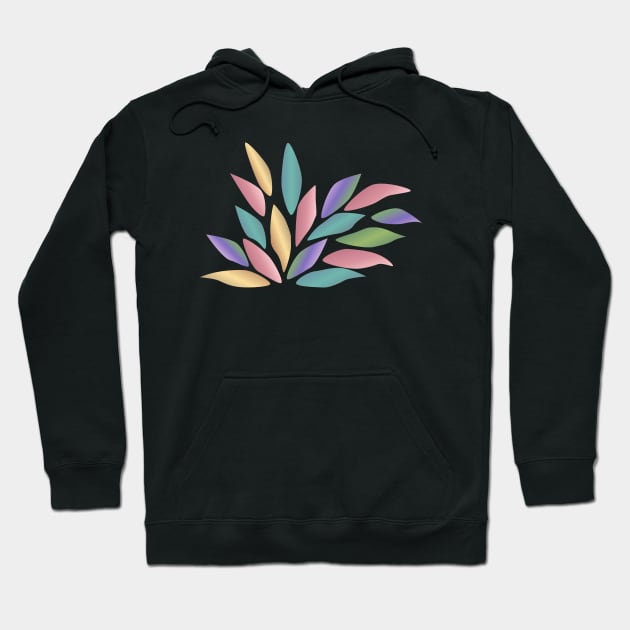 Colorful fan shaped leaves Hoodie by ikshvaku